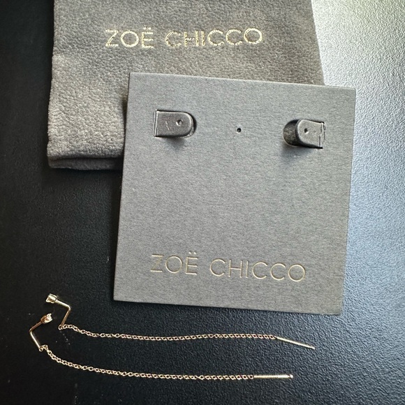 Zoe Chicco diamond and 14k gold threader earrings - Picture 3 of 9